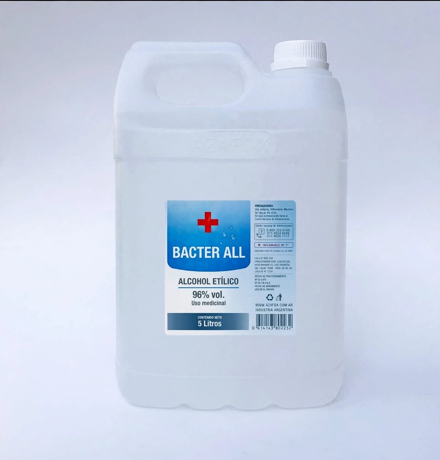 Alcohol Etílico 96 %USO MEDICINAL x 5000 ml.